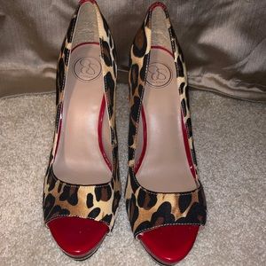 Jessica Simpson leopard and red heels size 9